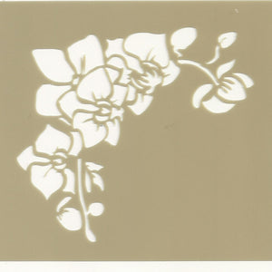 Histoire de Pochoirs : Pochoir Orchidée d'Angle 8,5*8 cm