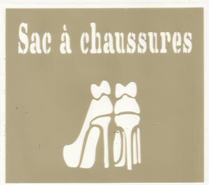 Histoire de Pochoirs : Pochoir Sac Chaussures 14*17 cm